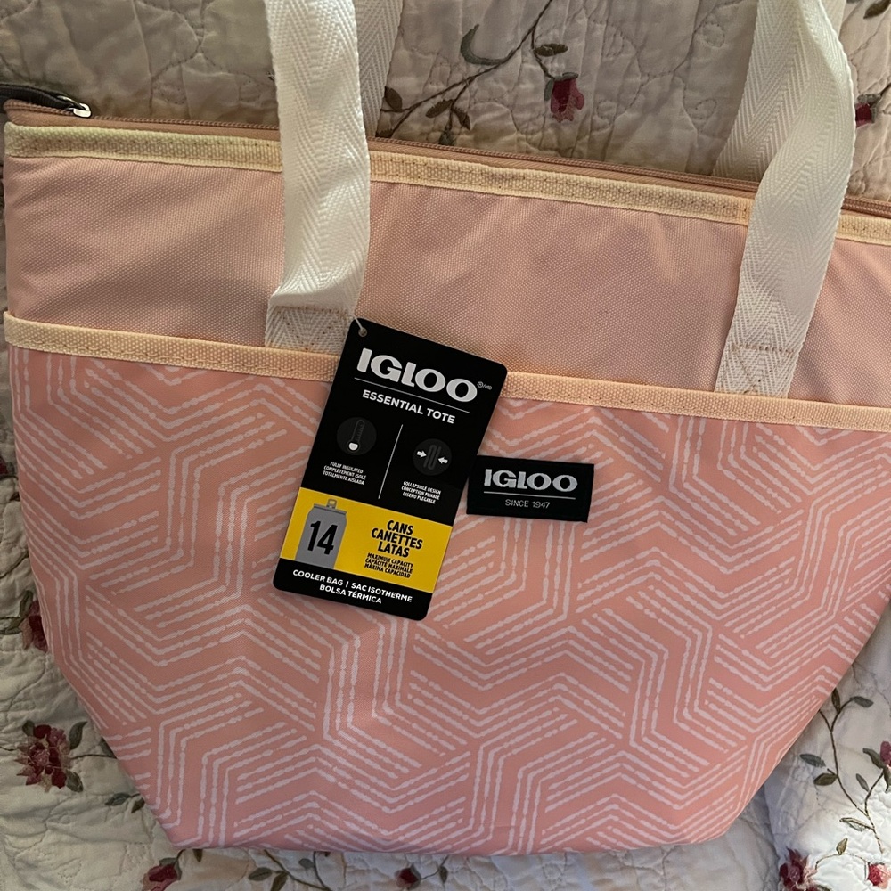 Igloo Blush Pink Geometric Tote Bag